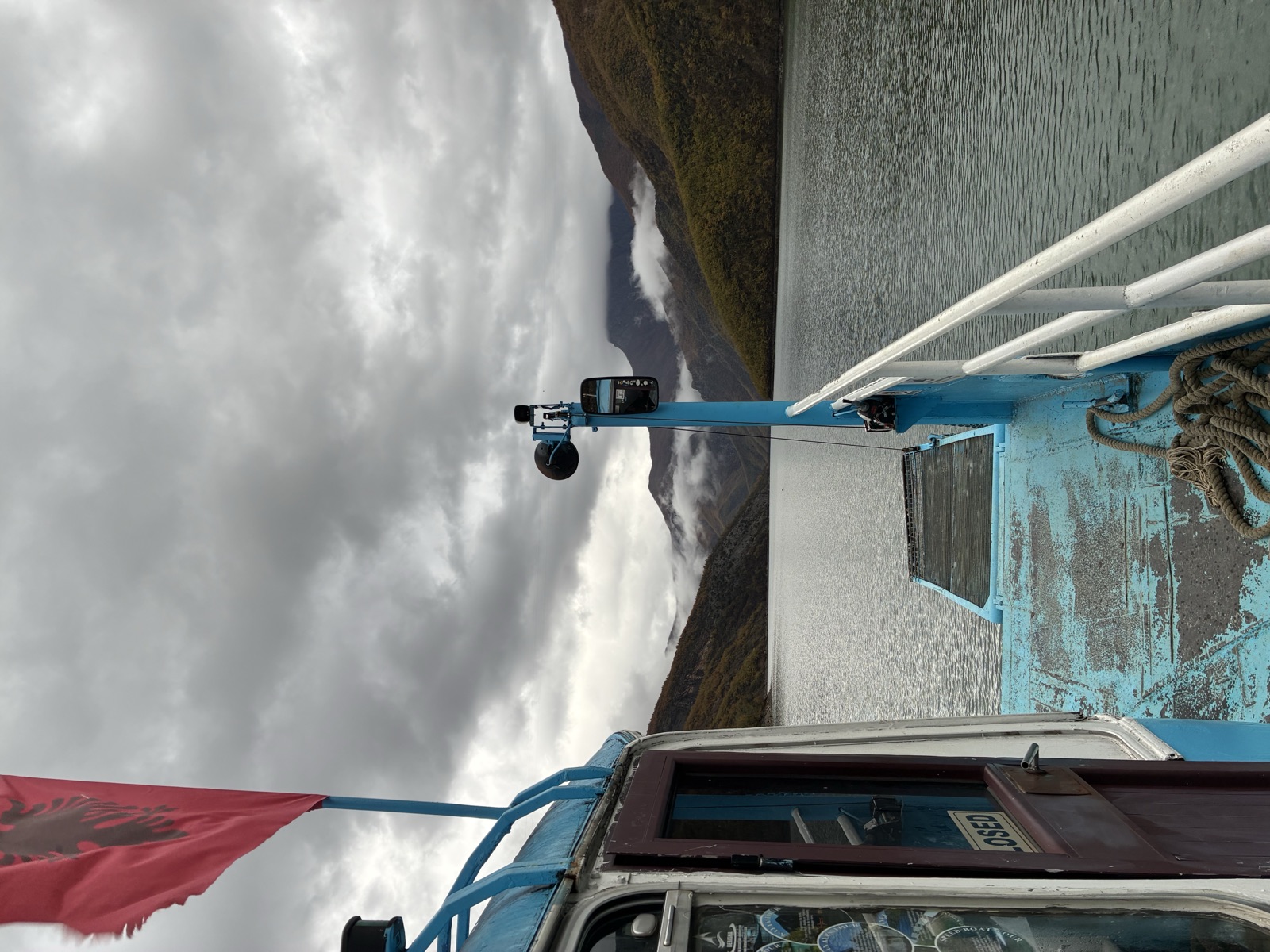 Looking back from the Lake Koman ferry
